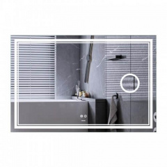 Дзеркало Mixxus Premium Quadro MR20-100x70 LED Touch, Anti-fog, димер, лінза (MP6622) Бушеве