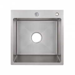Мийка для кухні інтегрована Lidz Handmade H5050G (LDH5050GPVD43620) Brushed Grey PVD 3,0/0,8 мм Хуст