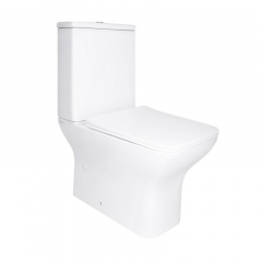 Унітаз підлоговий Qtap Aries безобідковий з сидінням Soft-close білий (QT03228302W) Боярка