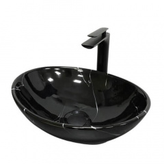 Раковина накладна VBI Parma Black marmo glossy (VBI-011023) Кропива