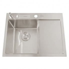 Мийка кухонна накладна Nett NS-6045(R) 1.5 мм з правим крилом сталь (043025)