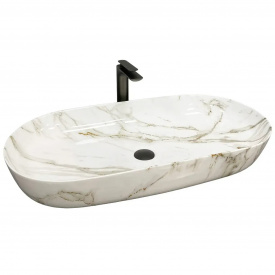 Раковина накладна VBI Andria M бежевий мармур VBI-011702