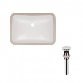 Раковина врізна прамокутна Qtap Stork 530x370x200 мм White + Донний клапан PU02O