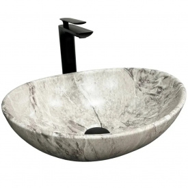 Раковина накладна VBI Parma сіро-чорний камінь мат VBI-011005