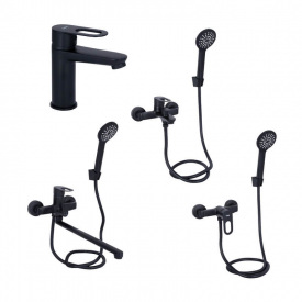 Комплект змішувачів для ванни Lidz Latwa Black (LDLAT001BLA4541847574)