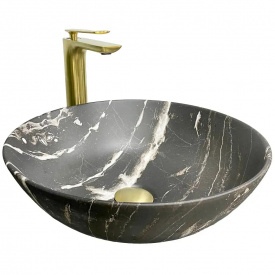 Раковина накладна VBI Amalfi сірий мармур мат VBI-013403