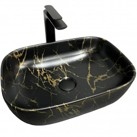 Раковина накладна VBI Ravenna чорний мармур мат VBI-011209