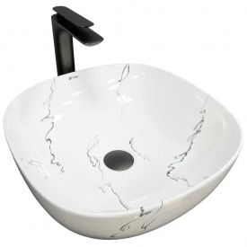 Раковина накладна VBI Bergamo S білий мармур VBI-012502