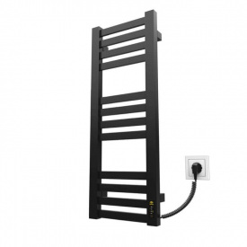 Електрична рушникосушка Kosser Драбинка Герда 800х300/12 ER таймер чорний (ДГ06ER)