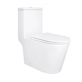 Унітаз-моноблок Qtap Kolibri безобідковий з сидінням Soft-close білий (QT10226380W)