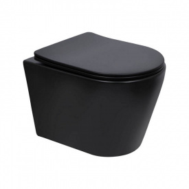 Комплект Qtap Scorpio Matt Black 2 в 1: унітаз підвісний Ultra Quiet QT14332380AMB + біде підвісне QT1455053FMB