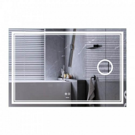 Дзеркало Mixxus Premium Quadro MR20-100x70 LED Touch, Anti-fog, димер, лінза (MP6622)