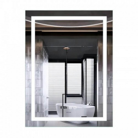 Дзеркало Mixxus Premium Flash MR21-60x80 LED Touch, Anti-fog, димер, годинник (MP6617)