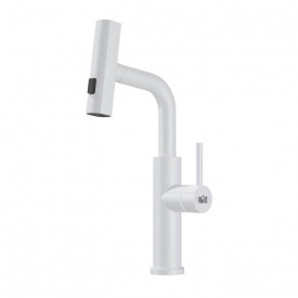 Змішувач для кухні водоспад з висувною лійкою Nett LW-35 білий (033220)