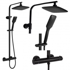 Душовий гарнітур із термостатом Rea Tom Чорний (Rea-P7101)