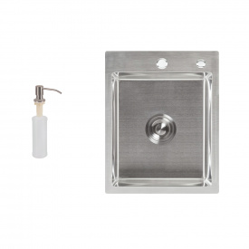 Мийка для кухні інтегрована Lidz Handmade H4050 сталь (LDH4050BRU39258)