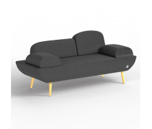 Двомісний диван KULIK SYSTEM LOFT Тканина Цілий Чорний (hub_jPgE07515)