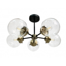 Люстра Candellux Lens 60x32 см Латунно-чорний (35-01306)