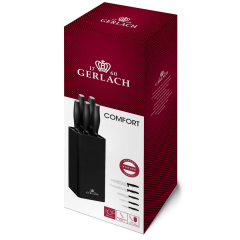 Набір кухонних ножів Gerlach Comfort 6 предметів Чорний (5901035504158) Харків