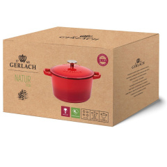 Каструля Gerlach Natur Iron 21 см 3 л Червоний (5901035508477) Лубни