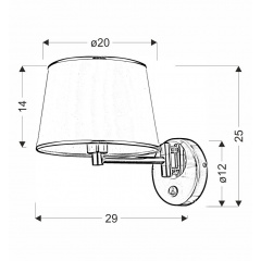 Бра Candellux Ibis 20x25 см Сірий (21-00883) Кропивницький