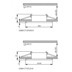 Точковий світильник Kanlux Gwen 8.2x8.2x0.3 см Чорний (Kan18530) Славута