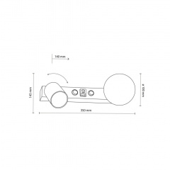 Настінний світильник TK Lighting Vox 35x14.5 см Чорний (TK10152) Обухів