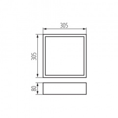 Стельовий світильник Kanlux Mersa 30.5x30.5x8 см Біло-чорний (Kan29050) Самбір
