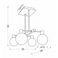 Люстра Candellux Maldus 38x42 см Хром (34-01467) Чугуїв