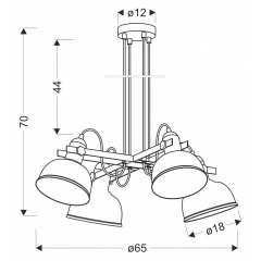 Люстра Candellux Reno 65x70 см Чорно-бежевий (34-78155) Сміла
