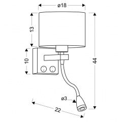 Бра Candellux Polo 18x44 см Білий (21-75383) Новомиколаївка