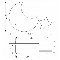 Настінний світильник Candellux Moon 40x29.5 см Жовто-сірий (21-75727) Охтирка