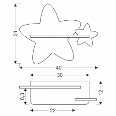 Настінний світильник Candellux Star 40x31 см Жовто-сірий (21-75734) Ковель