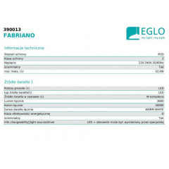 Люстра Eglo Fabriano 86x3.5x150 см Біло-чорний (EG390013) Рівне