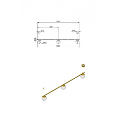 Люстра Pikart Lights 26250 120x14 см Золотистий (26250-2) Обухів