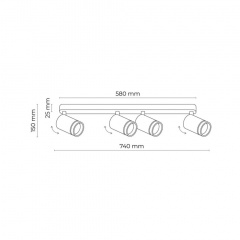Спот TK Lighting Jet 74x5.5x15 см Білий (TK6917) Володимир-Волинський