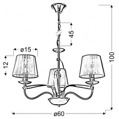 Люстра Candellux Diva 60x100 см Золотисто-серебристый (33-55057) Бровары