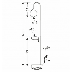 Торшер Candellux VANITY 25х173 см Бежевый/Черный (51-00057) Белгород-Днестровский