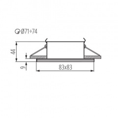 Точковий світильник Kanlux Qules 8.3x8.3x4.4 см Чорний (Kan26307) Стрий