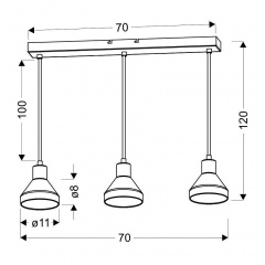 Люстра Candellux Gregory 70x120 см Золотистий (33-79008) Броди