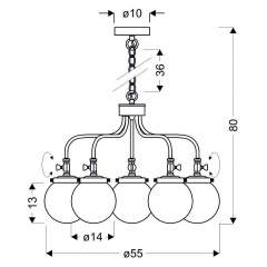 Люстра Candellux Ballet 55x80 см Латунь (35-70876) Київ