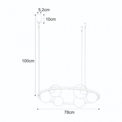 Люстра Zuma Line Orbit 78x100 см Черный (Zu5007) Иршава