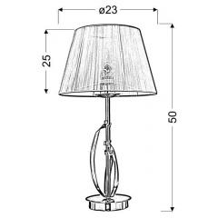 Настільна лампа Candellux Diva 23x50 см Золотисто-сріблястий (41-55071) Долина