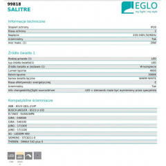 Люстра Eglo Salitre 73x120 см Біло-чорний (EG99818) Кременчук