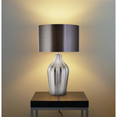 Настільна лампа Searchlight Chevron 33x52 см Хром (SeEU3452SM) Дніпро