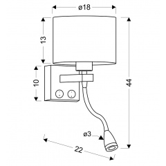 Бра Candellux Polo 18x44 см Черный (21-27641) Васильевка