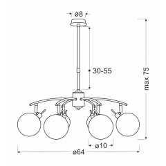 Люстра Candellux Lentini 74x75 см Латунь (36-16386) Городок
