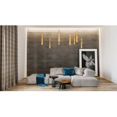 Люстра PikArt Tube Chandelier 200x48 см Золотистий (5299-1) Ізюм