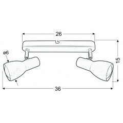 Спот Candellux Picardo 36x15 см Жовтий (92-52407) Лозова