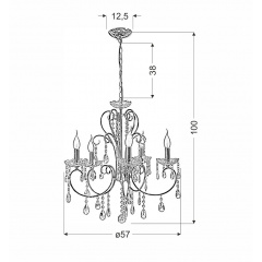 Люстра Candellux Aurora 57x100 см Чорно-прозорий (35-73730) Коломия